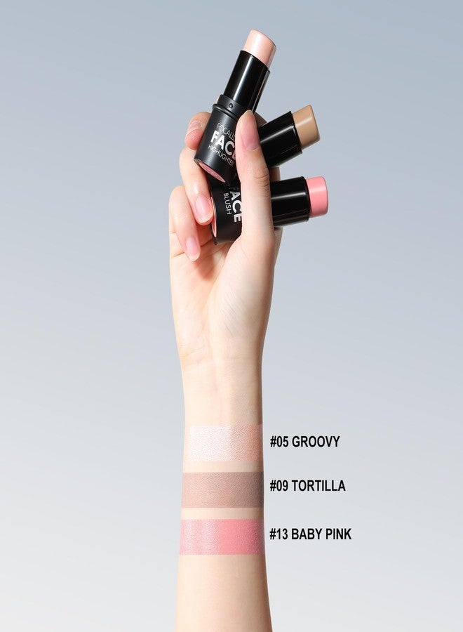 FOCALLURE 3 Pcs Cream Contour Sticks,Shades with Highlighter & Bronzer & Blush,Non-greasy Long-wear Face Contouring Pen,Easy to Sculpt the Face and Create a Lightweight Finishing Makeup,FAIR - Image 3